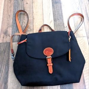 Dooney & Burke nylon flap backpack black